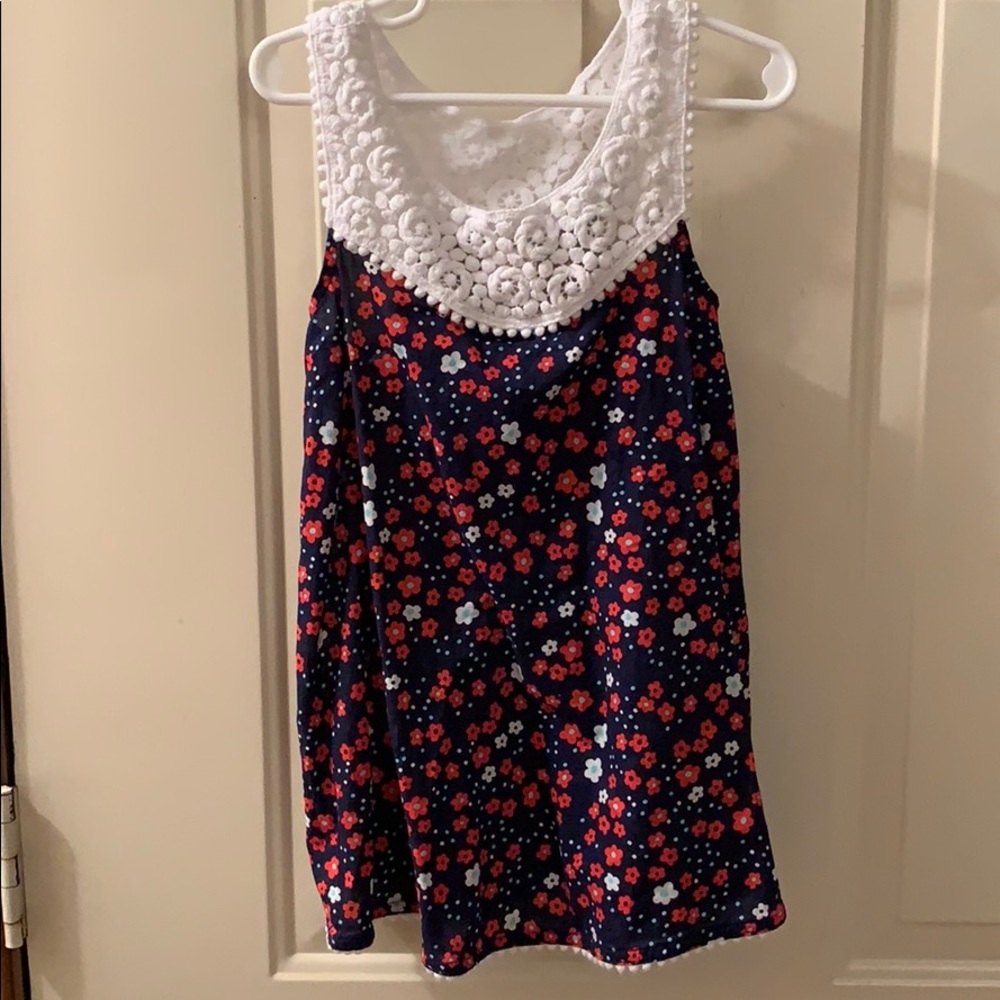 Size 5T Floral Lattice Tunic